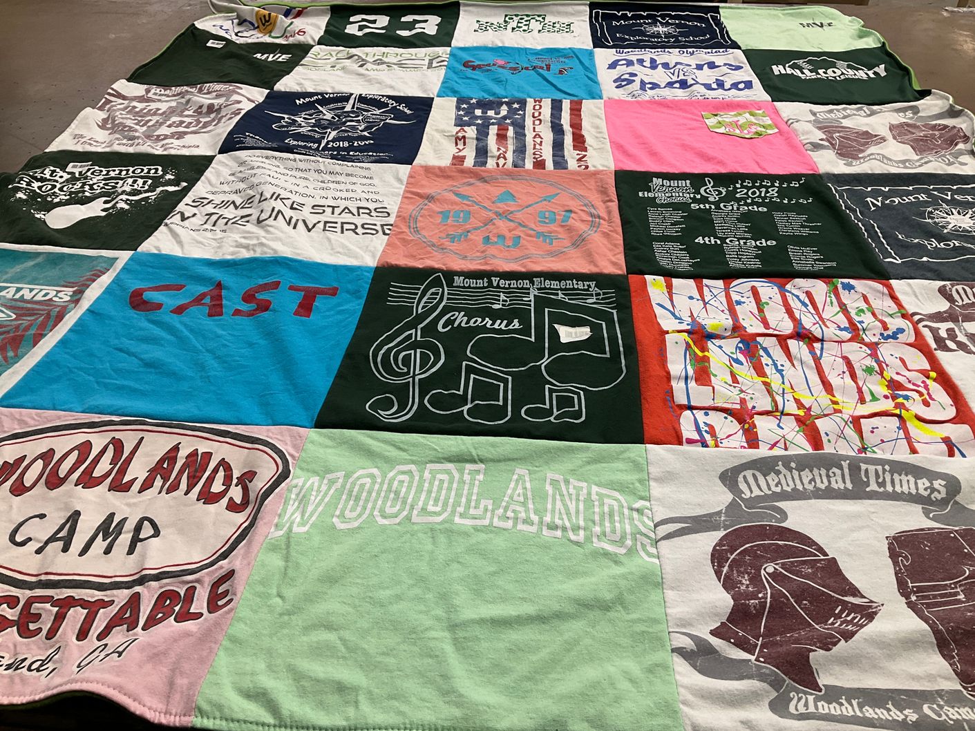T-shirt quilt from mount vernon elementary school by Jennifer from GA