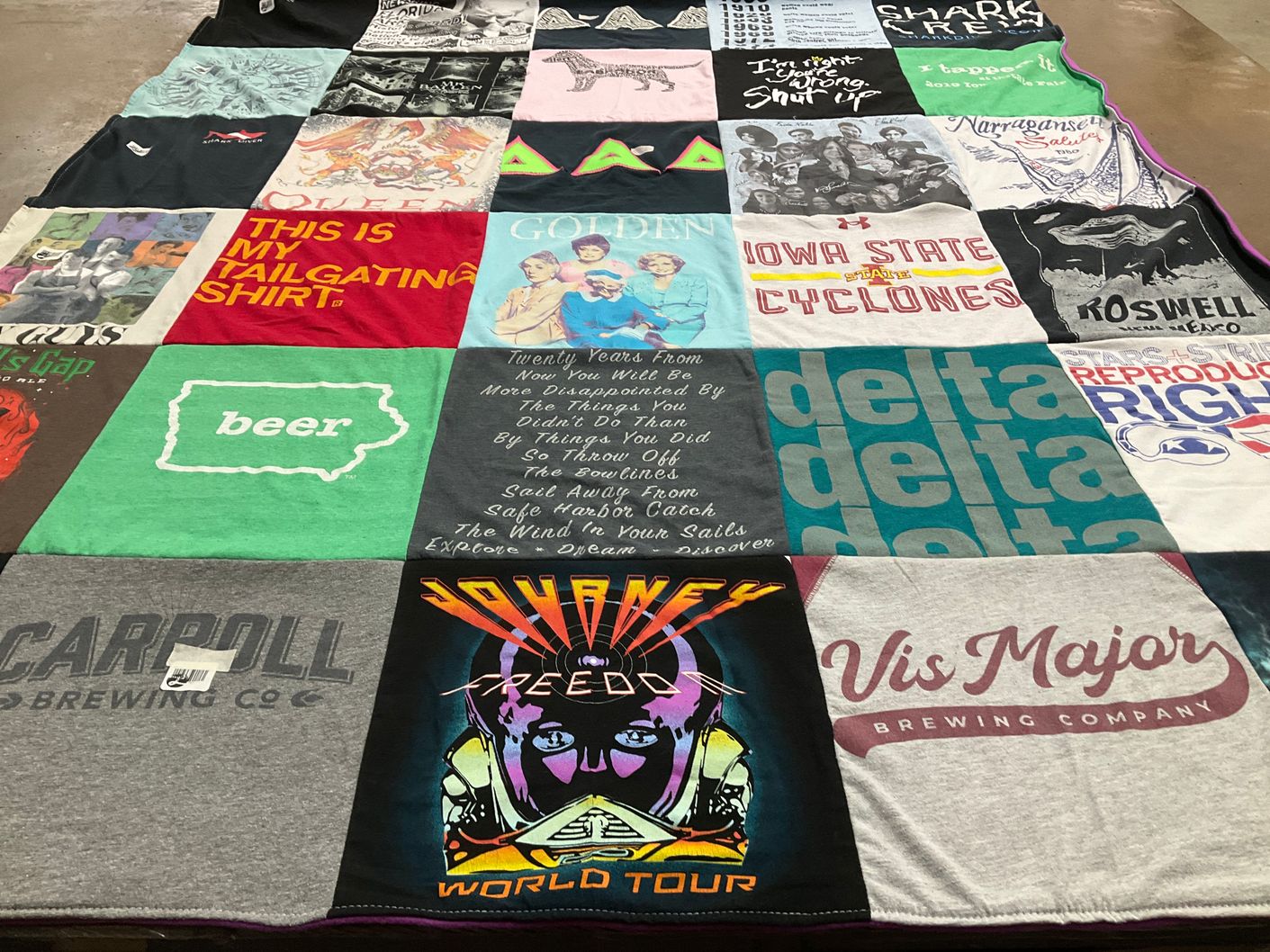 T-shirt quilt from iowa state university by Angie from NE