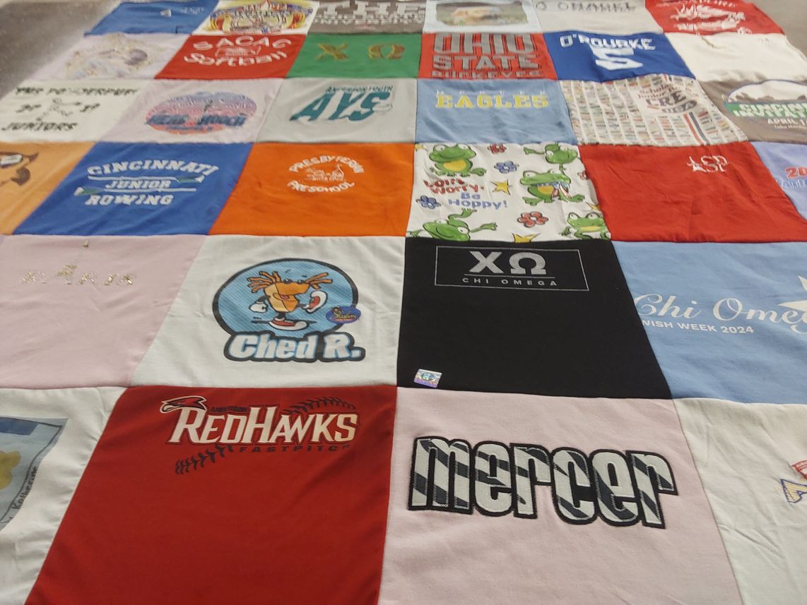 T-shirt quilt featuring miami university redhawks by Laurie from OH