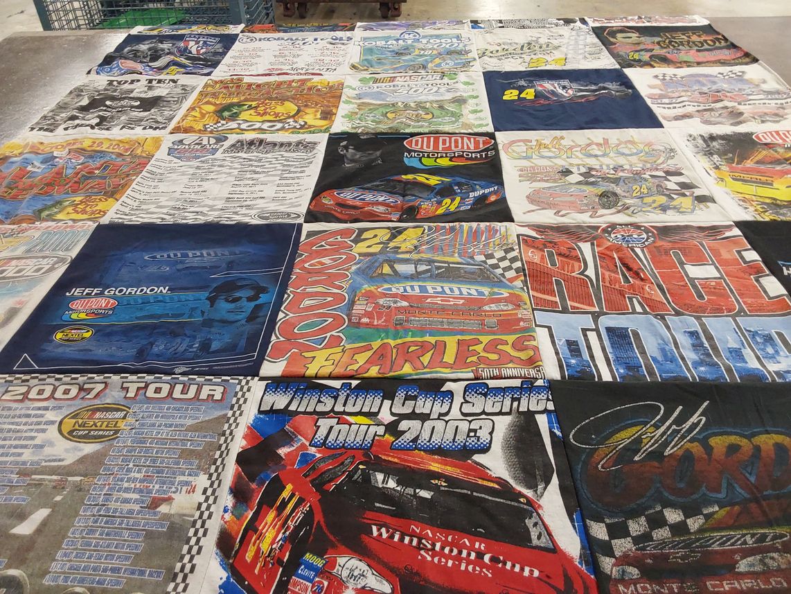 T-shirt quilt with nascar, racing themes by William from OH