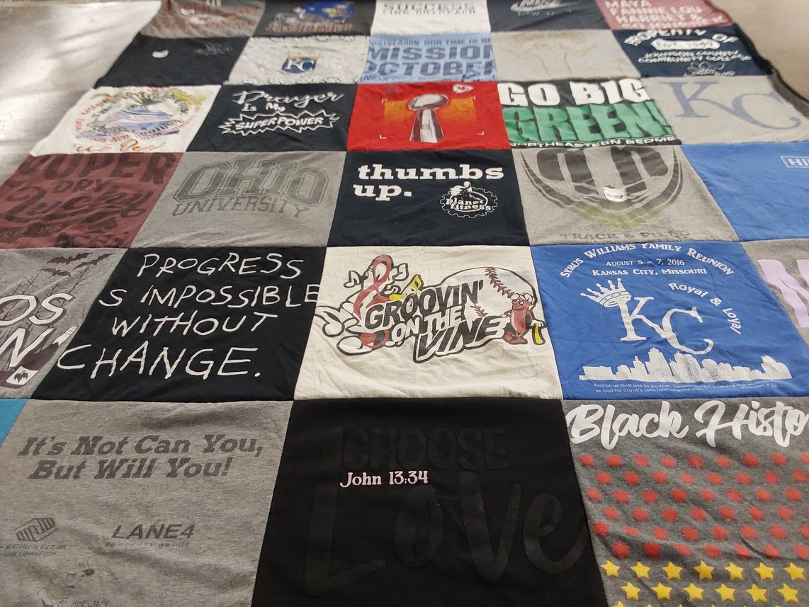 T-shirt quilt from ohio university by Lisa from MO