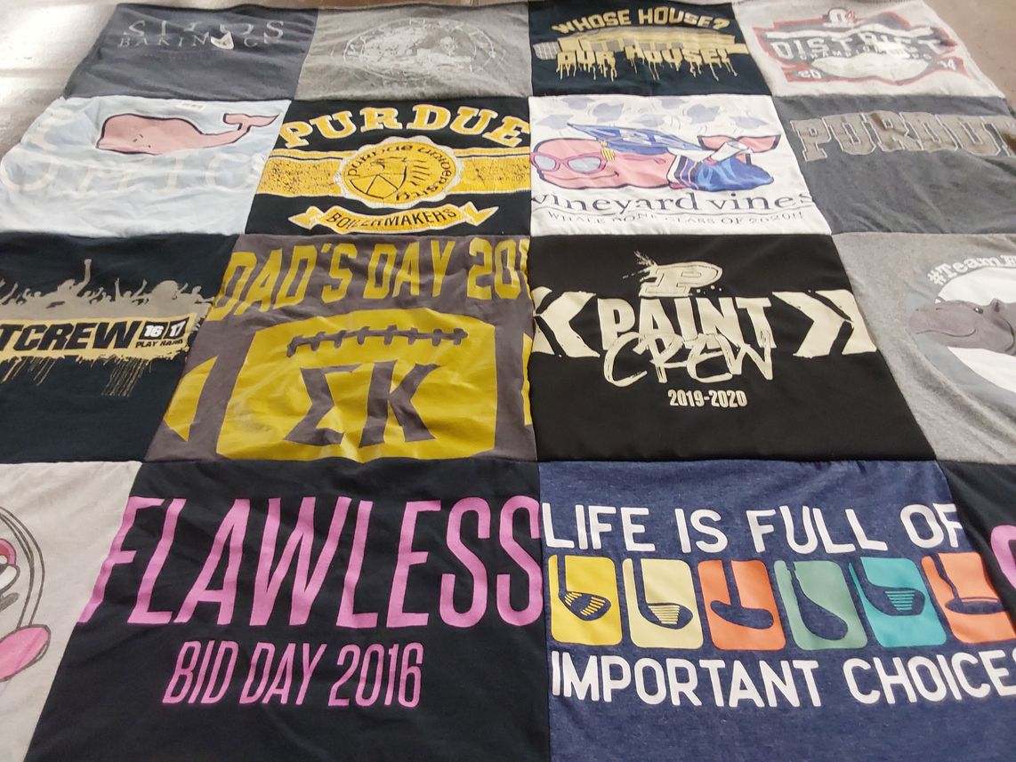T-shirt quilt from purdue university by Allie from OH