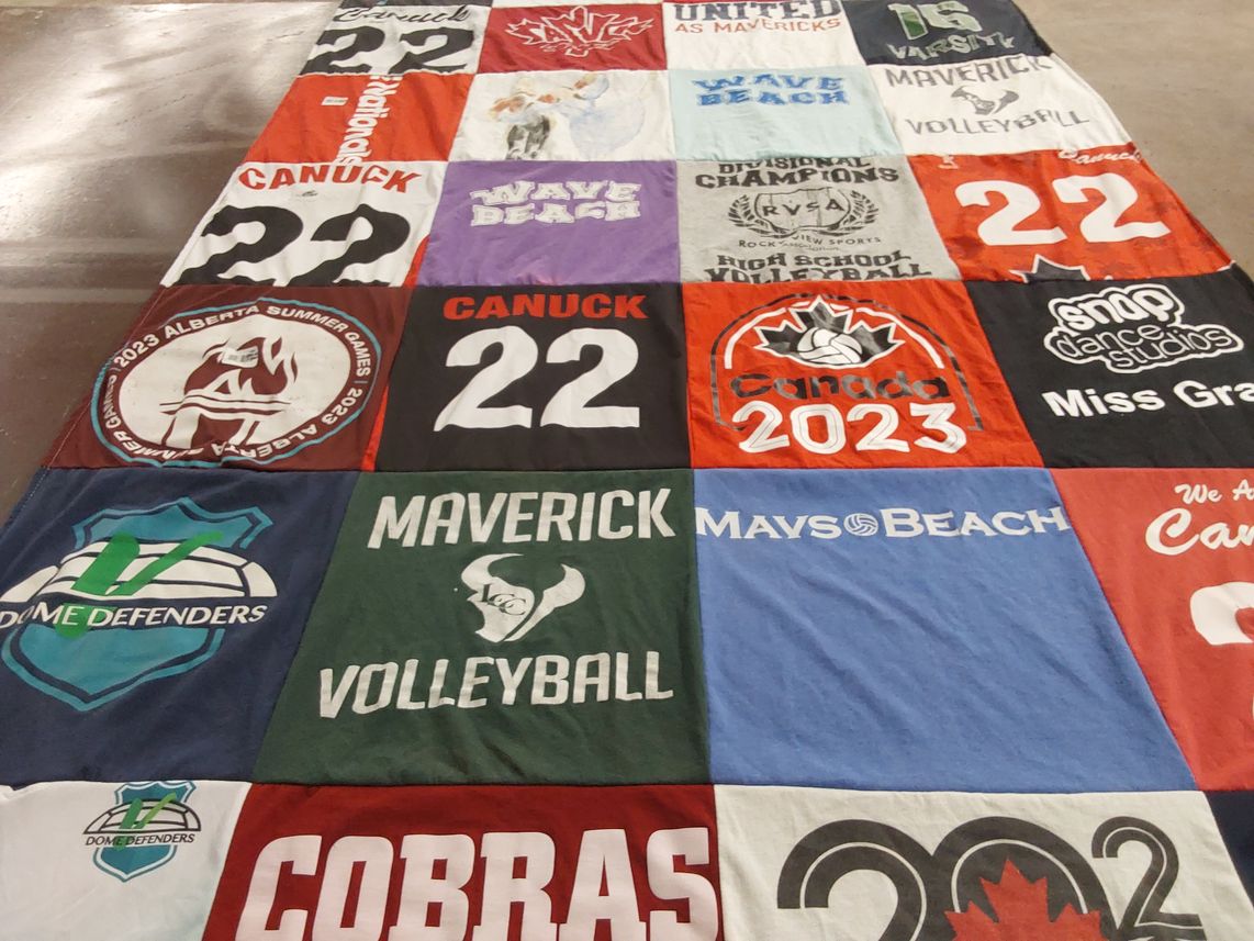 T-shirt quilt featuring mavericks, canucks by Ashley from CA