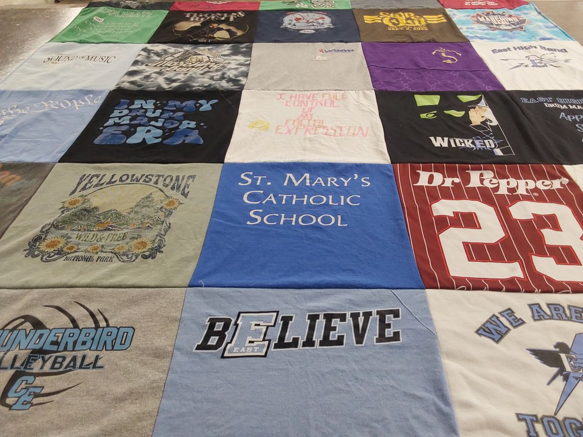 T-shirt quilt featuring thunderbird volleyball by On from WY