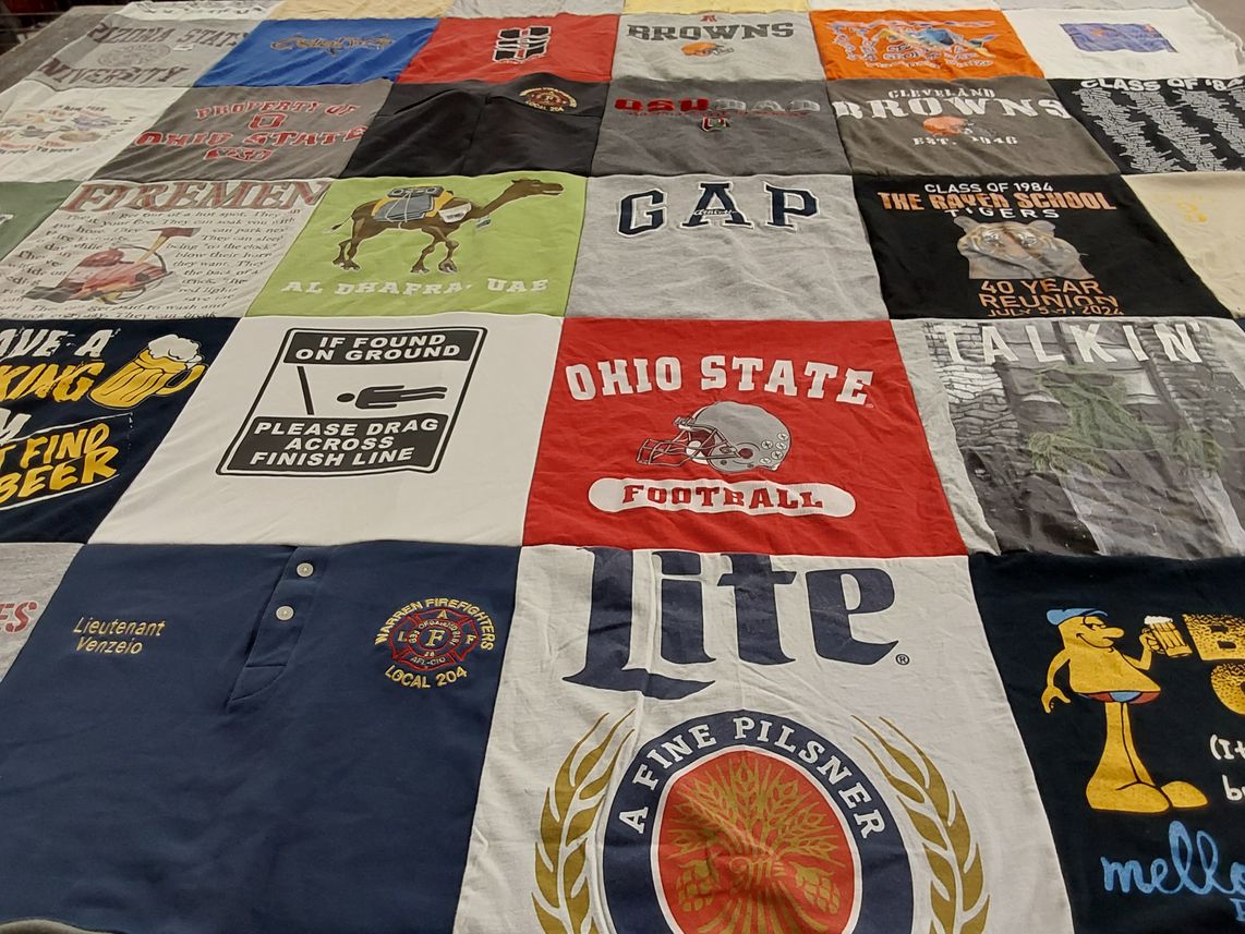 T-shirt quilt featuring ohio state football, cleveland browns by Mark from OH