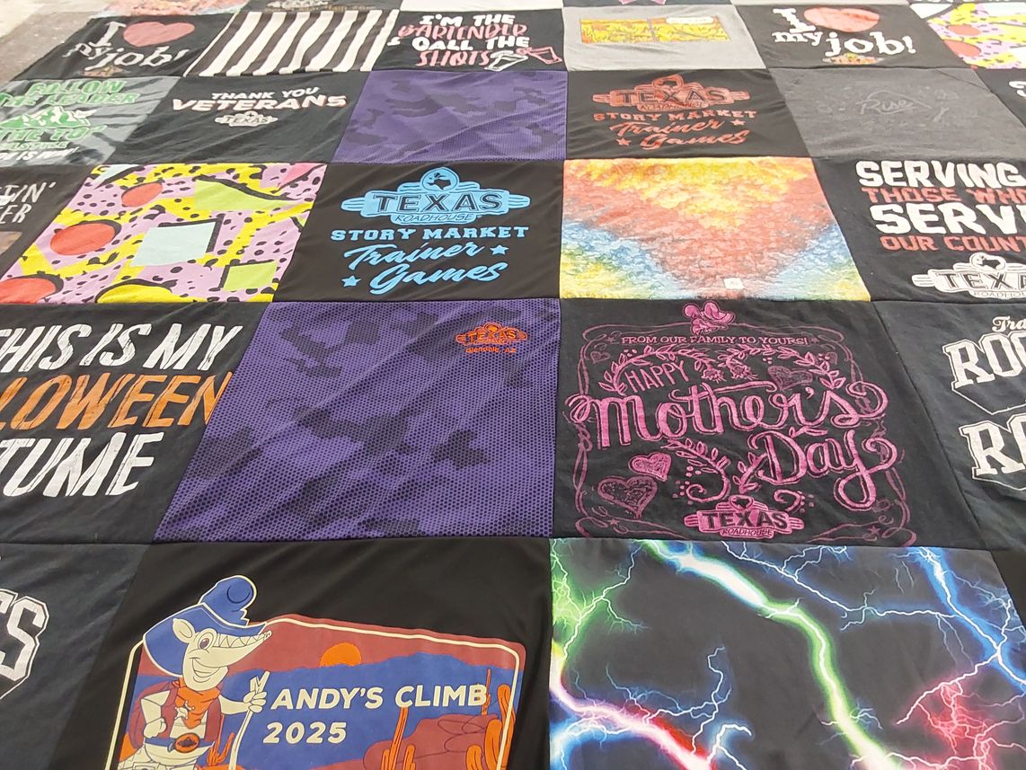 T-shirt quilt with halloween, veterans themes by Kyle from AZ