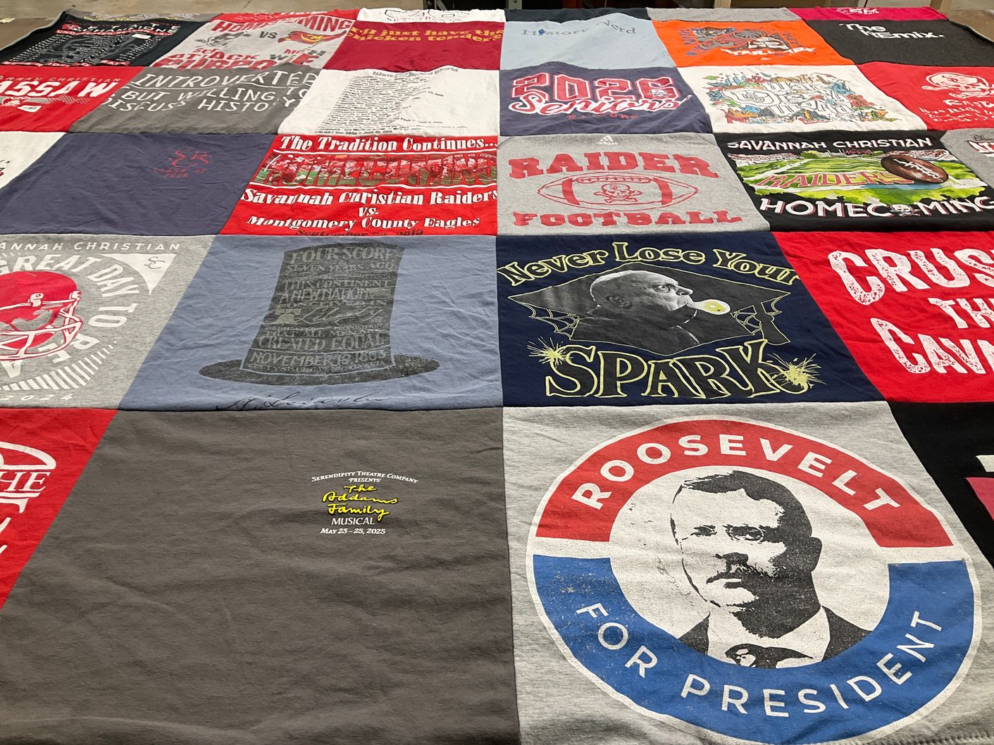 T-shirt quilt featuring savanah christian raiders by Amy from GA