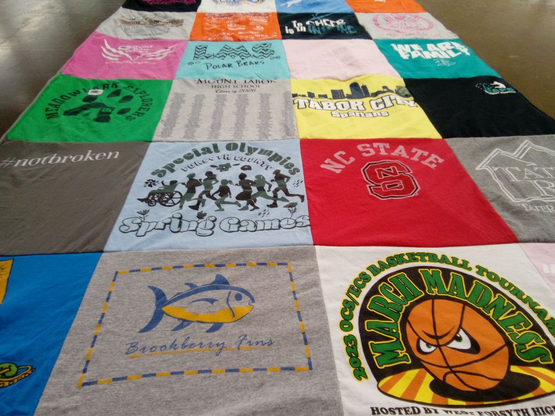 T-shirt quilt featuring tabor city spartans by Tate from NC