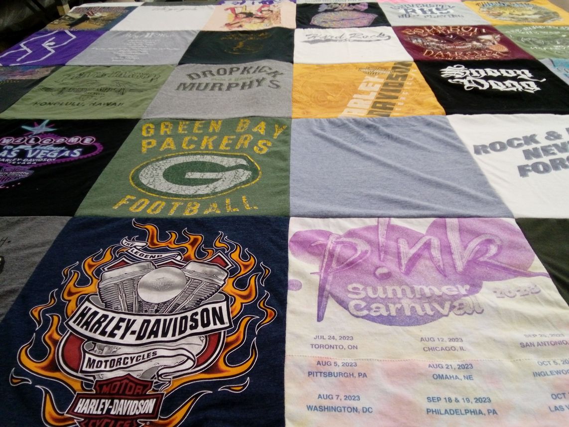 T-shirt quilt featuring green bay packers football by Shere from SD