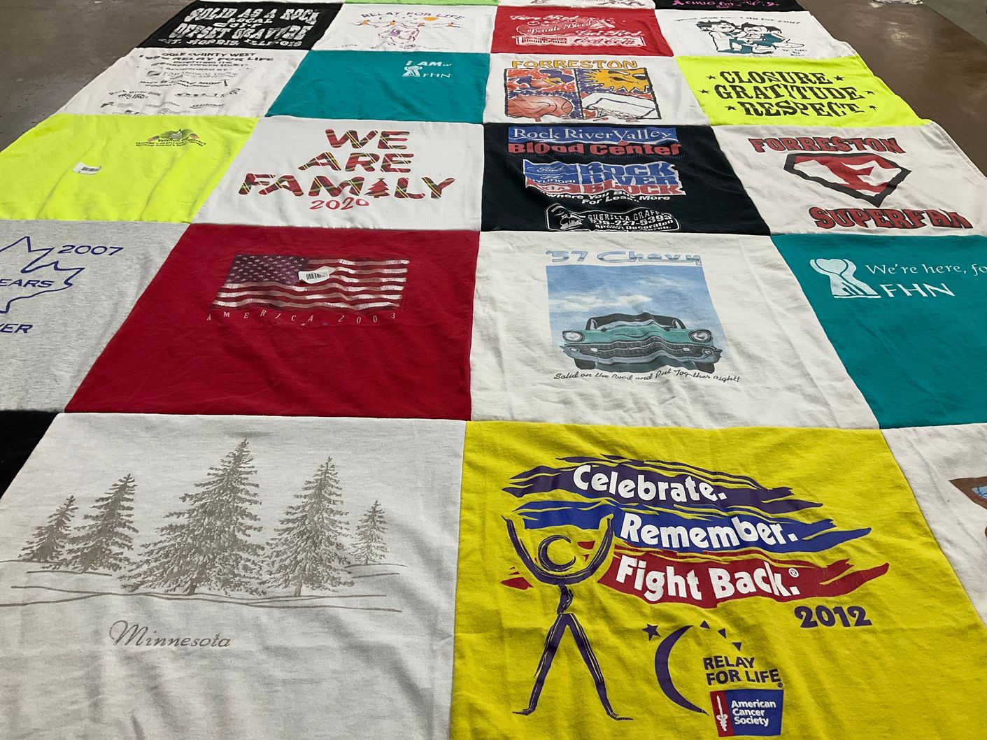 T-shirt quilt from forreston high school by Kim from IL