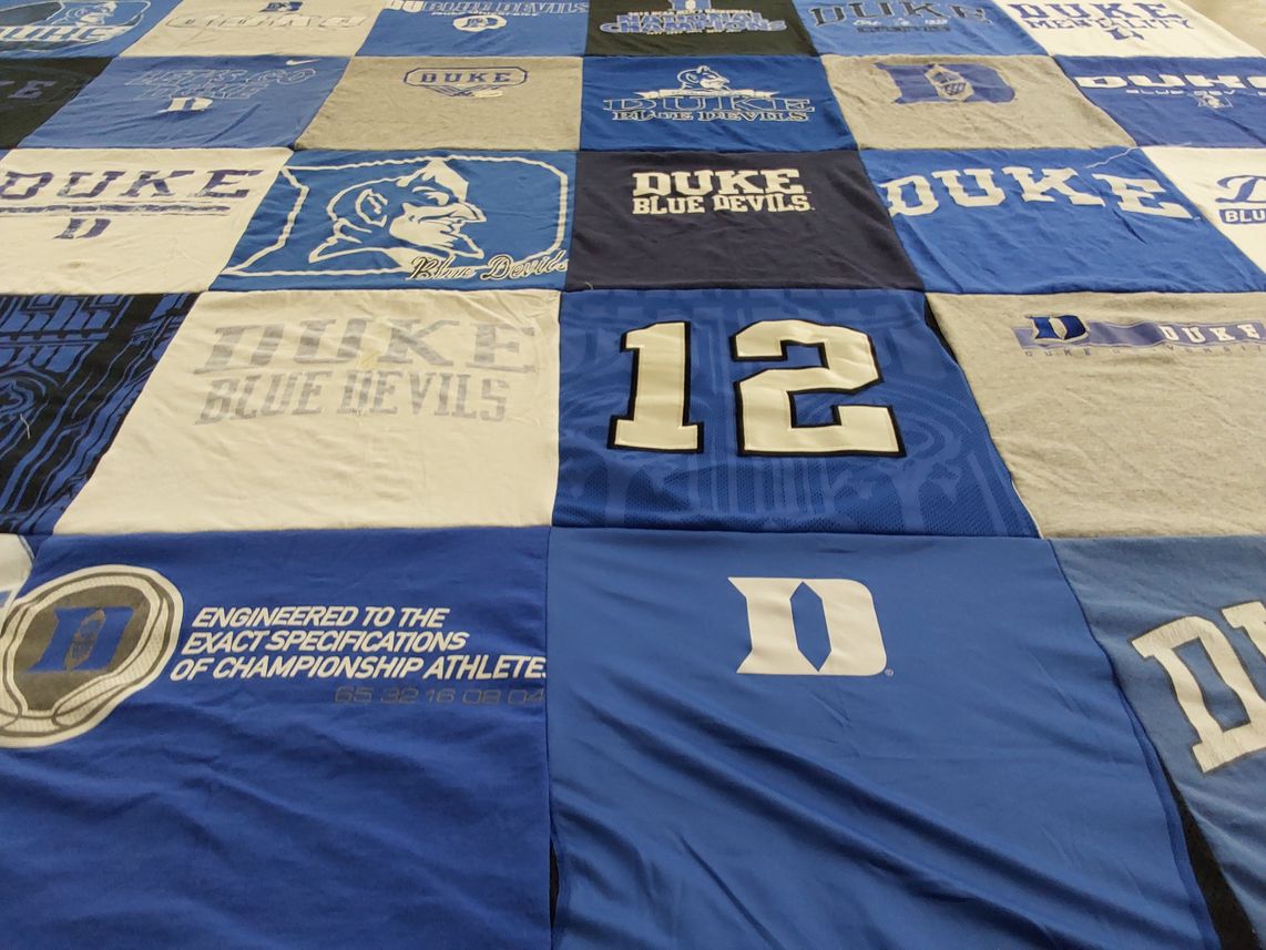 T-shirt quilt featuring duke blue devils by Barbara from VA