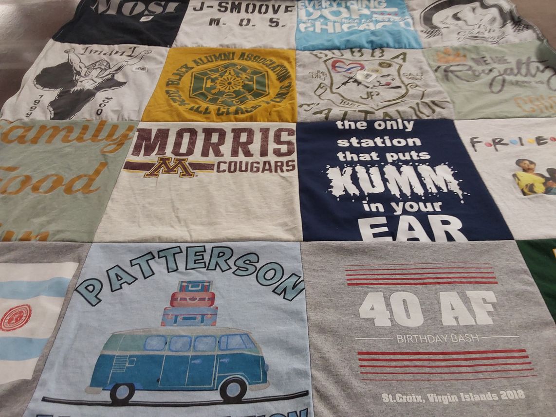 T-shirt quilt from university of minnesota morris by Jason from IL