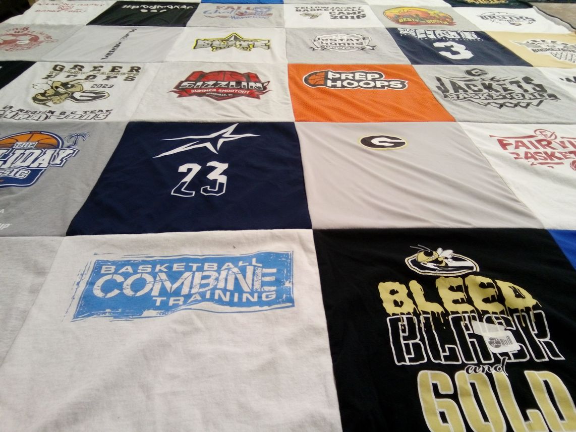 T-shirt quilt featuring grier basketball, fairview basketball by Linda from SC