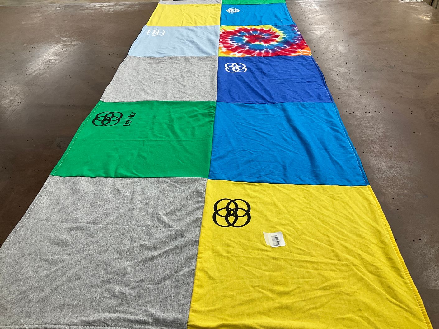 T-shirt quilt with tie dye themes by Briar Hall from IL
