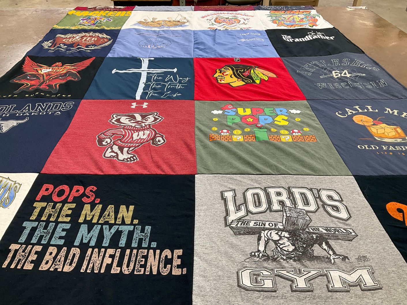 T-shirt quilt from university of wisconsin by TODD from GA
