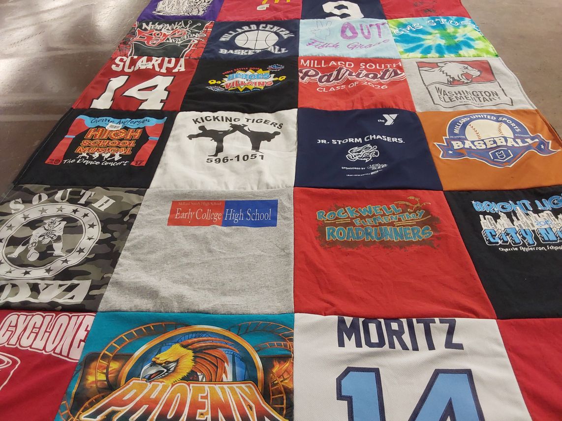 T-shirt quilt from millard south high school, early college high school by Ashley from NE
