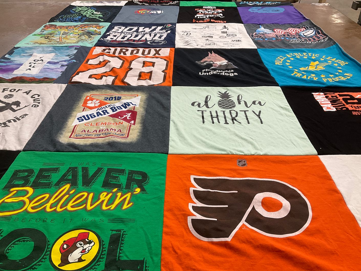 T-shirt quilt featuring philadelphia flyers by Bridget from MD