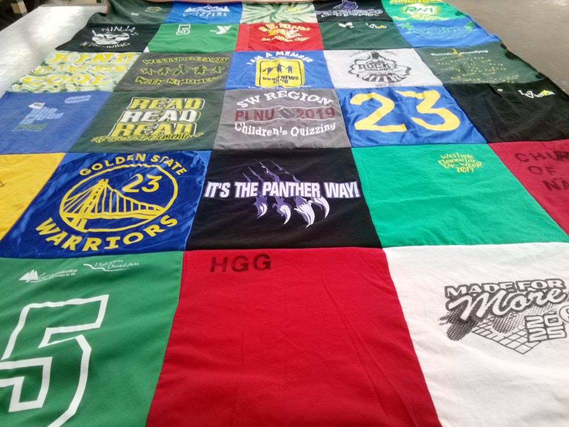 T-shirt quilt featuring golden state warriors by Katrina from NM