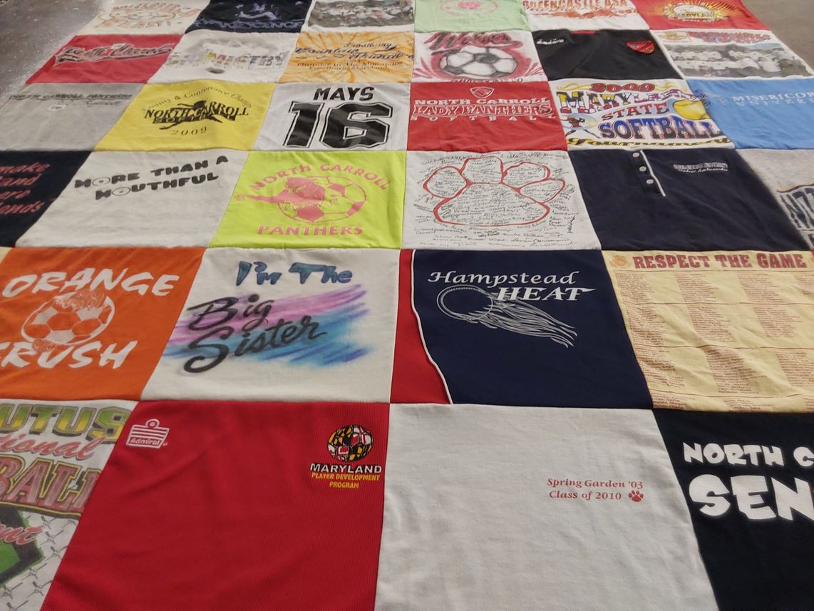 T-shirt quilt featuring north carroll panthers, hampstead heat by Karen from NC