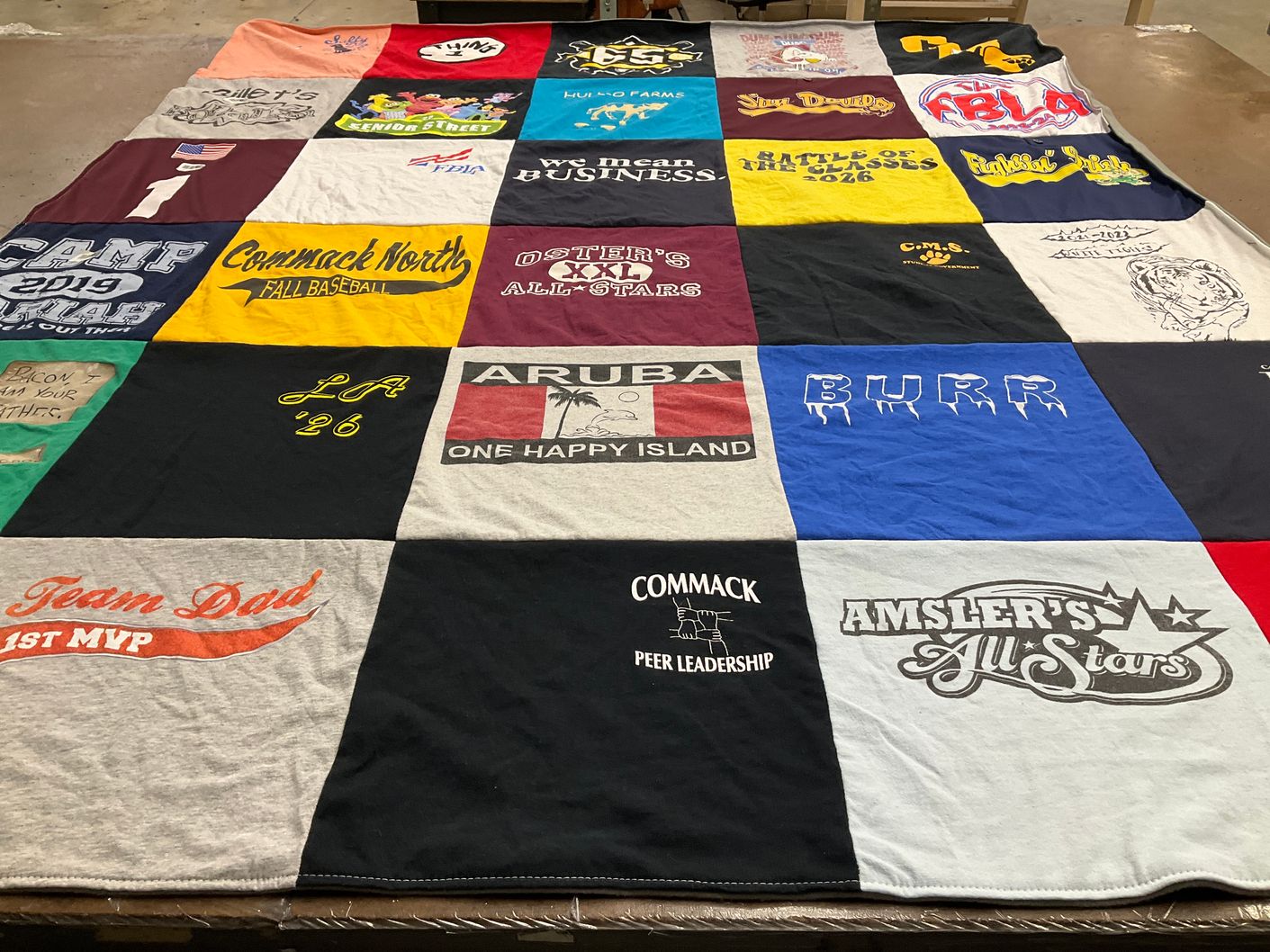 T-shirt quilt from commack high school by Stephen from NY