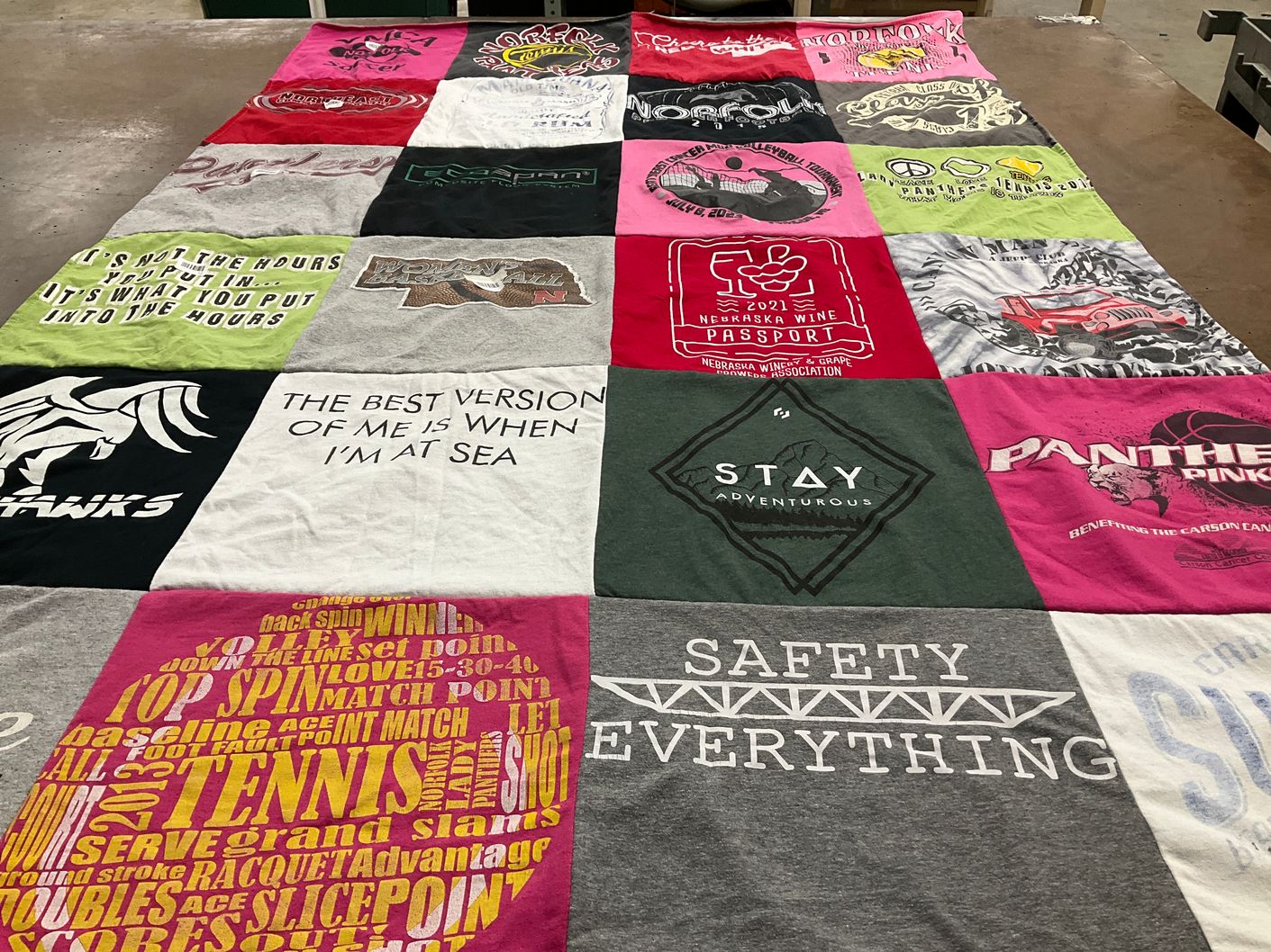 T-shirt quilt from panther high school by Nicholle from MN