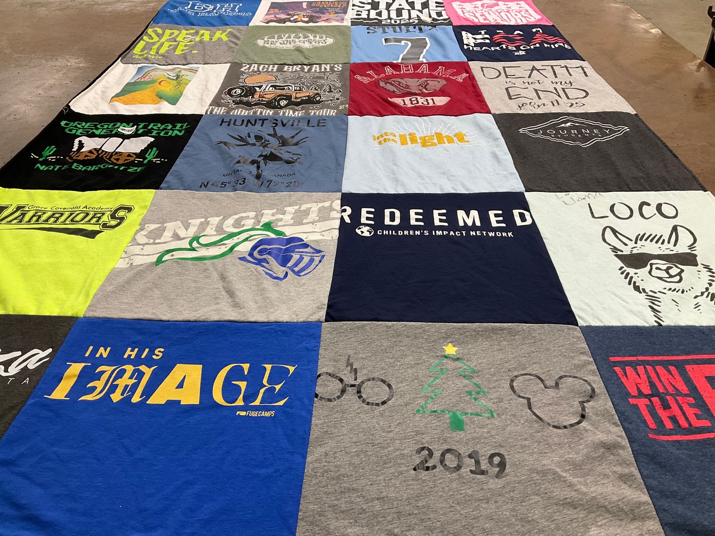 T-shirt quilt from cone covenant academy by Melissa from NC