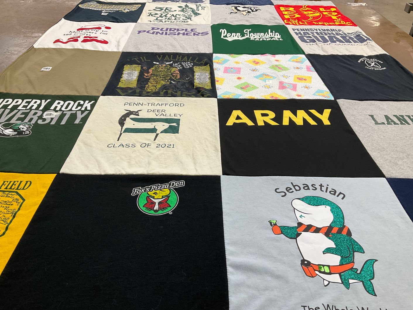 T-shirt quilt featuring penn township baseball by Holly from PA