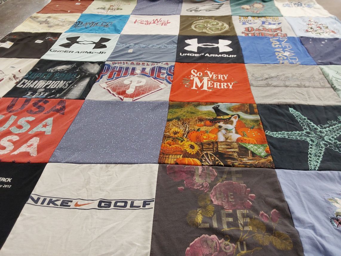 T-shirt quilt featuring philadelphia phillies baseball team by Rebecca from PA