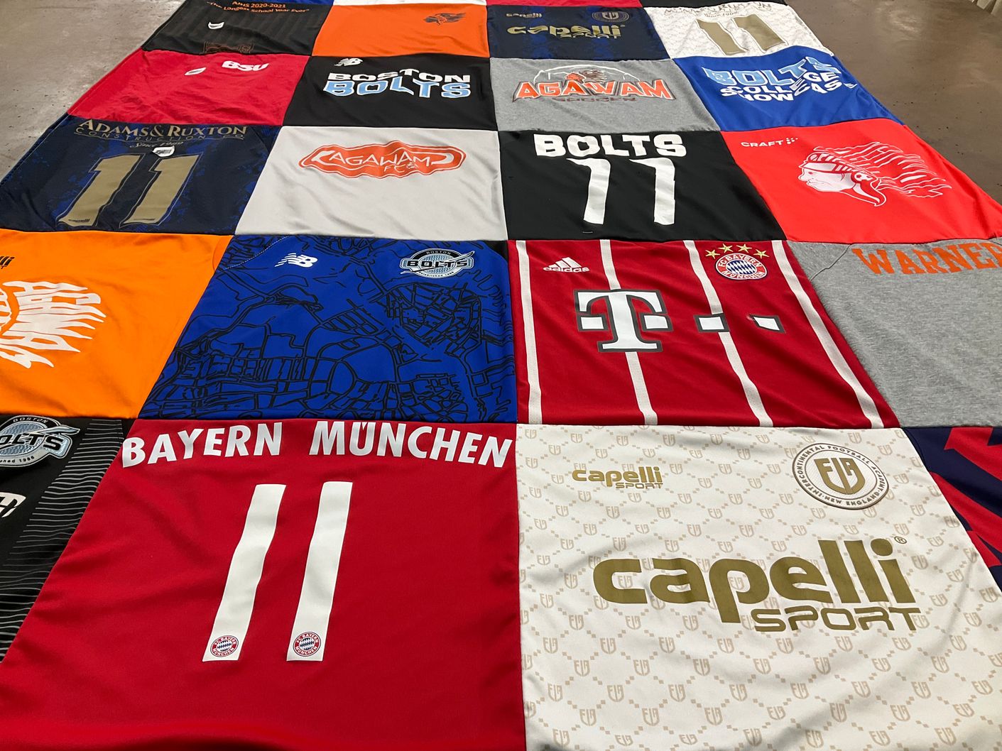 T-shirt quilt featuring bayern munich by JILLIAN from MA