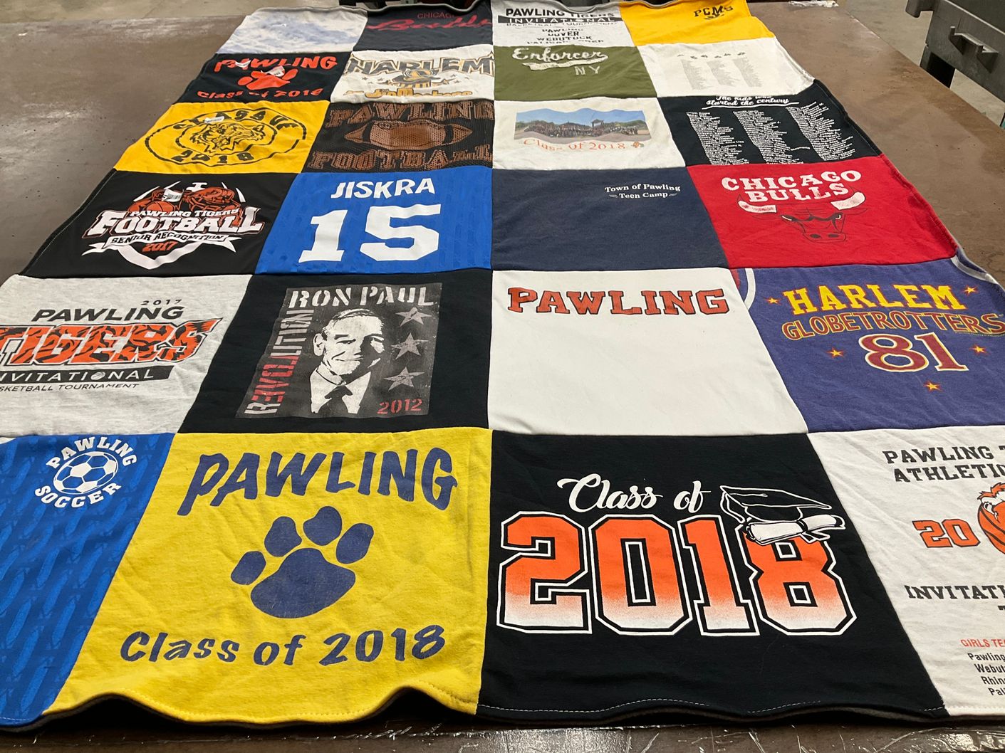T-shirt quilt from pawling high school by Donald from NY