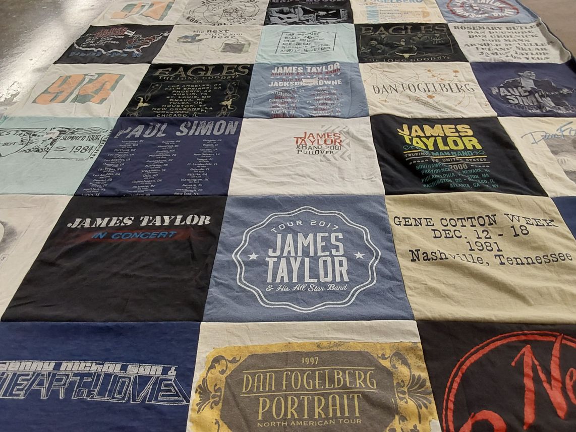 T-shirt quilt with music, concerts themes by William from SC