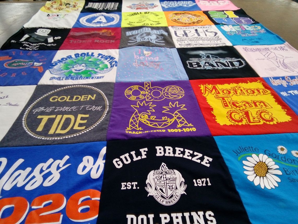 T-shirt quilt from gulf breeze high school, juliette gordon lowell elementary school by Evelyn Joy from FL