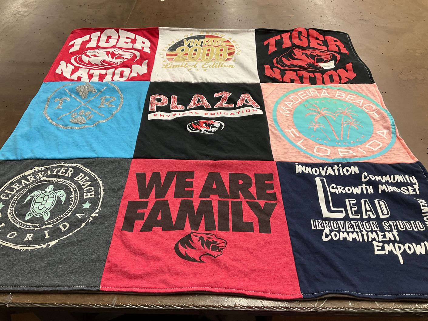 T-shirt quilt featuring tiger nation by Dana from MO