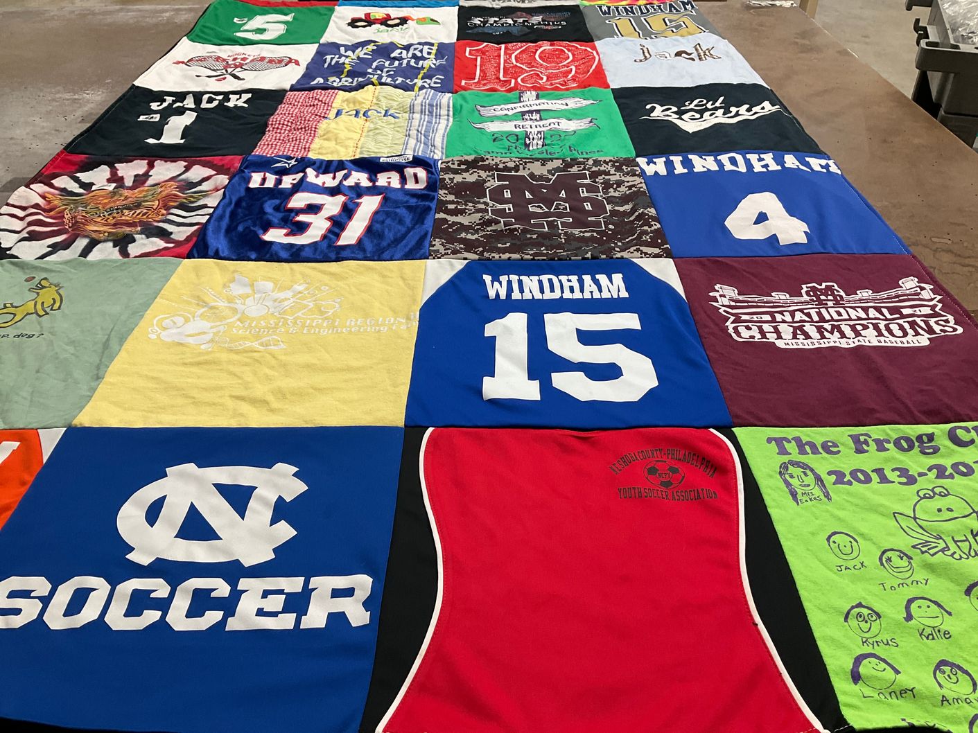 T-shirt quilt from university of north carolina by Wendy from MS