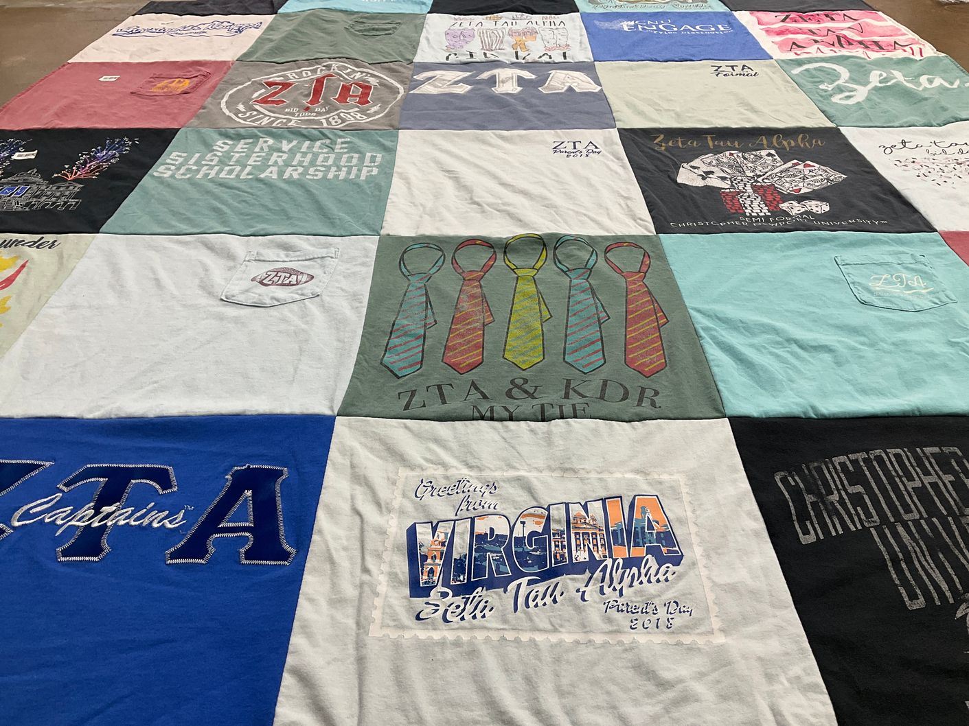 T-shirt quilt from christopher newport university by Avery from VA
