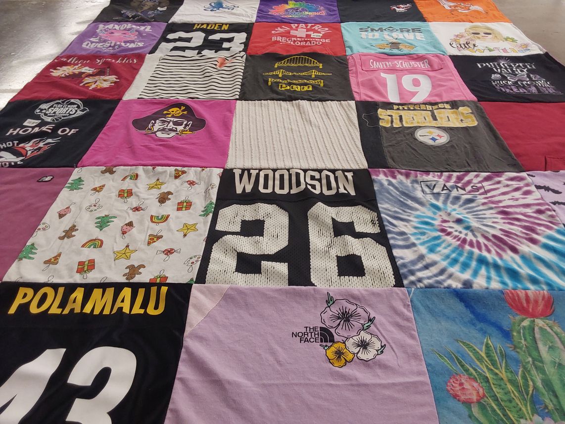 T-shirt quilt featuring pittsburgh steelers by Mike from CO