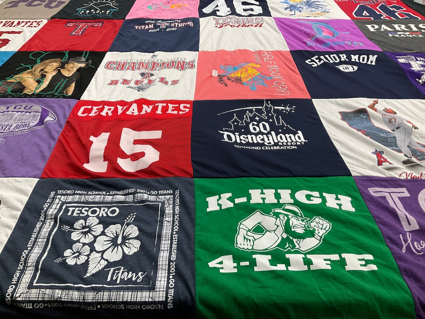 T-shirt quilt featuring angels by Donna from CA