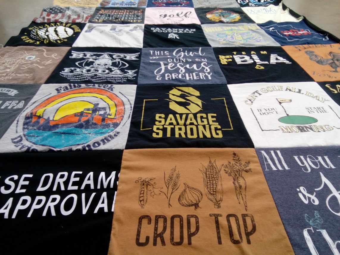 T-shirt quilt from falls creek high school by Rita from MO