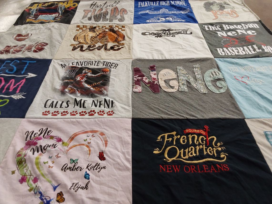 T-shirt quilt featuring hartsell high school tigers by Amber from AL