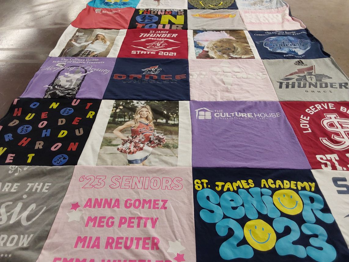 T-shirt quilt featuring st. james thunder by Annette from KS
