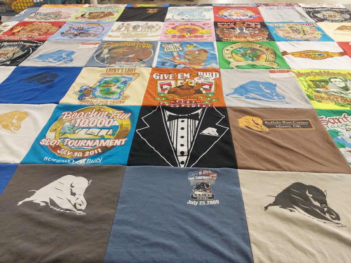T-shirt quilt with gambling, casinos themes by Robina from OK