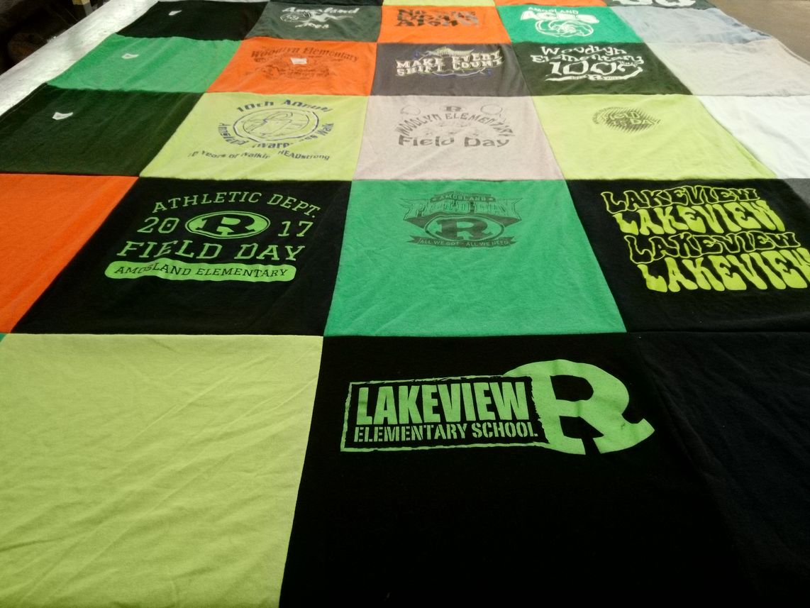 T-shirt quilt from lakeview elementary school by Dorothy from PA