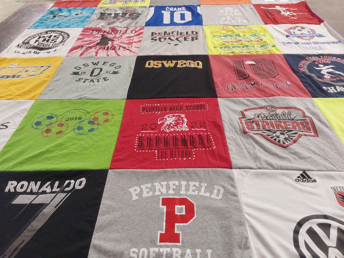 T-shirt quilt featuring penfield strikers by Melissa from NY