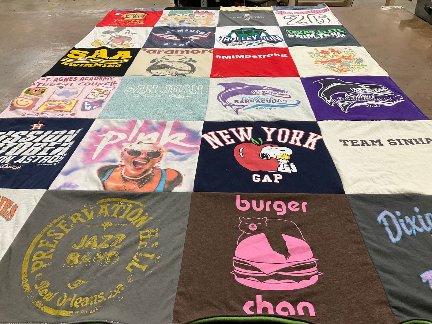 T-shirt quilt featuring dixie, barracudas by Pranika from TX