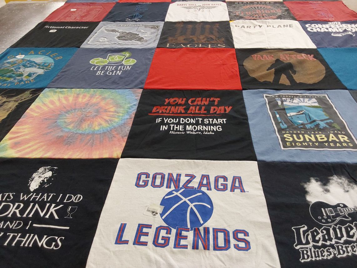 T-shirt quilt from gonzaga university by Sheryl from WA