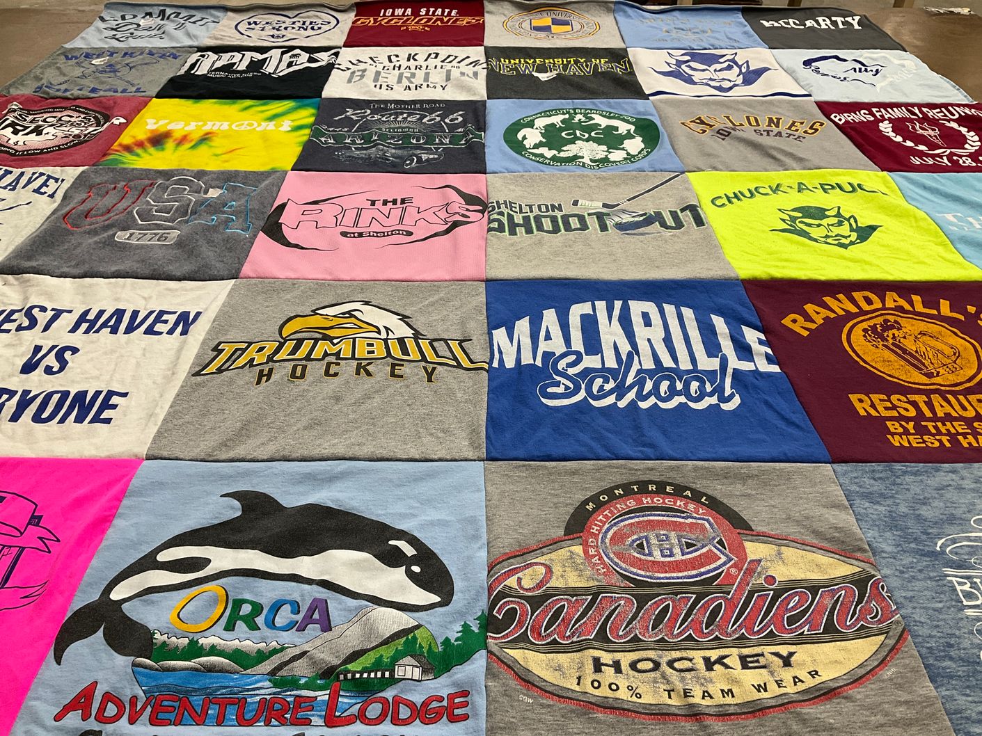 T-shirt quilt featuring trumbull hockey by Kerri from CT