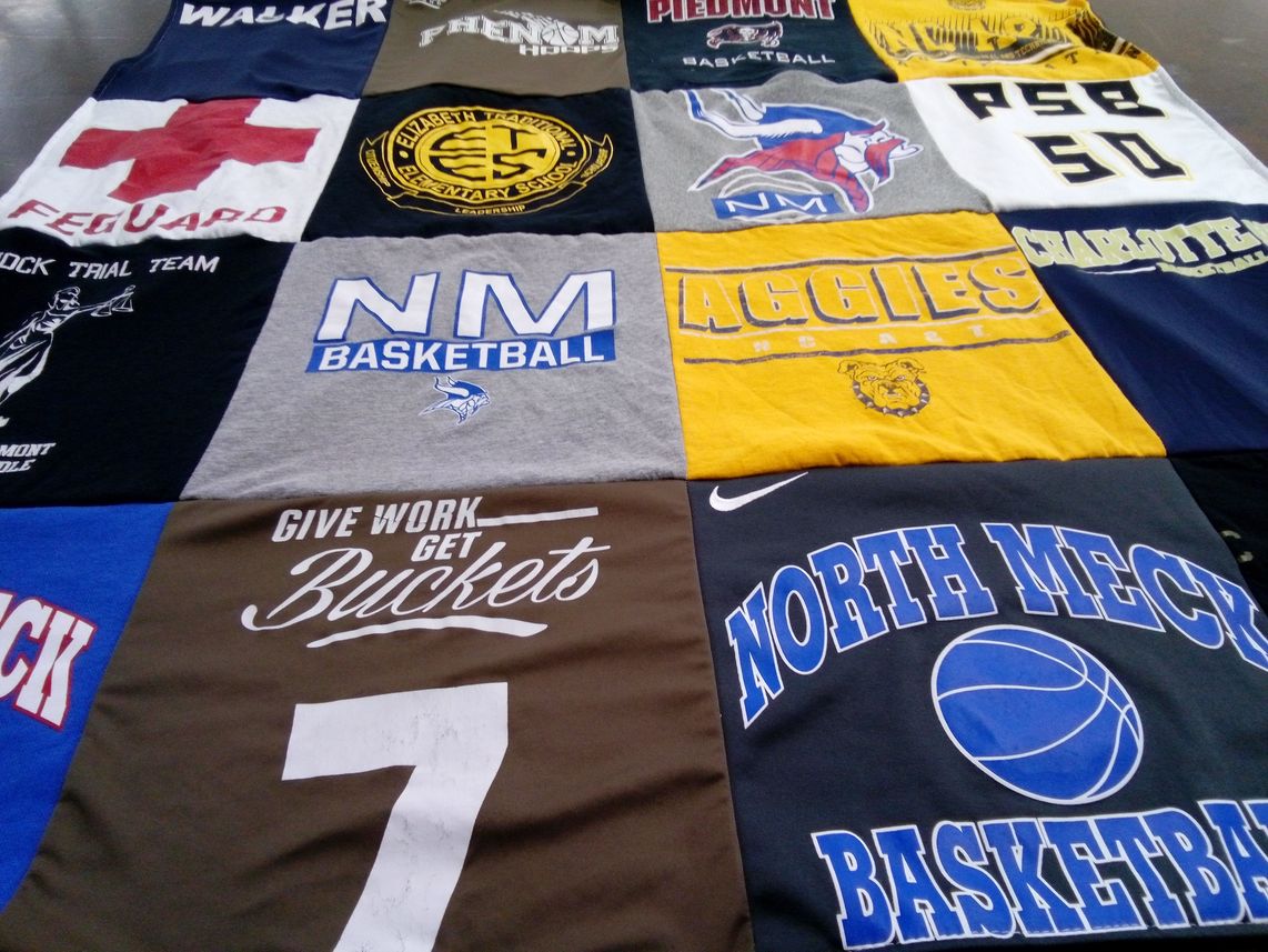 T-shirt quilt from north mecklenburg high school, charlotte aggies high school by Natia from NC