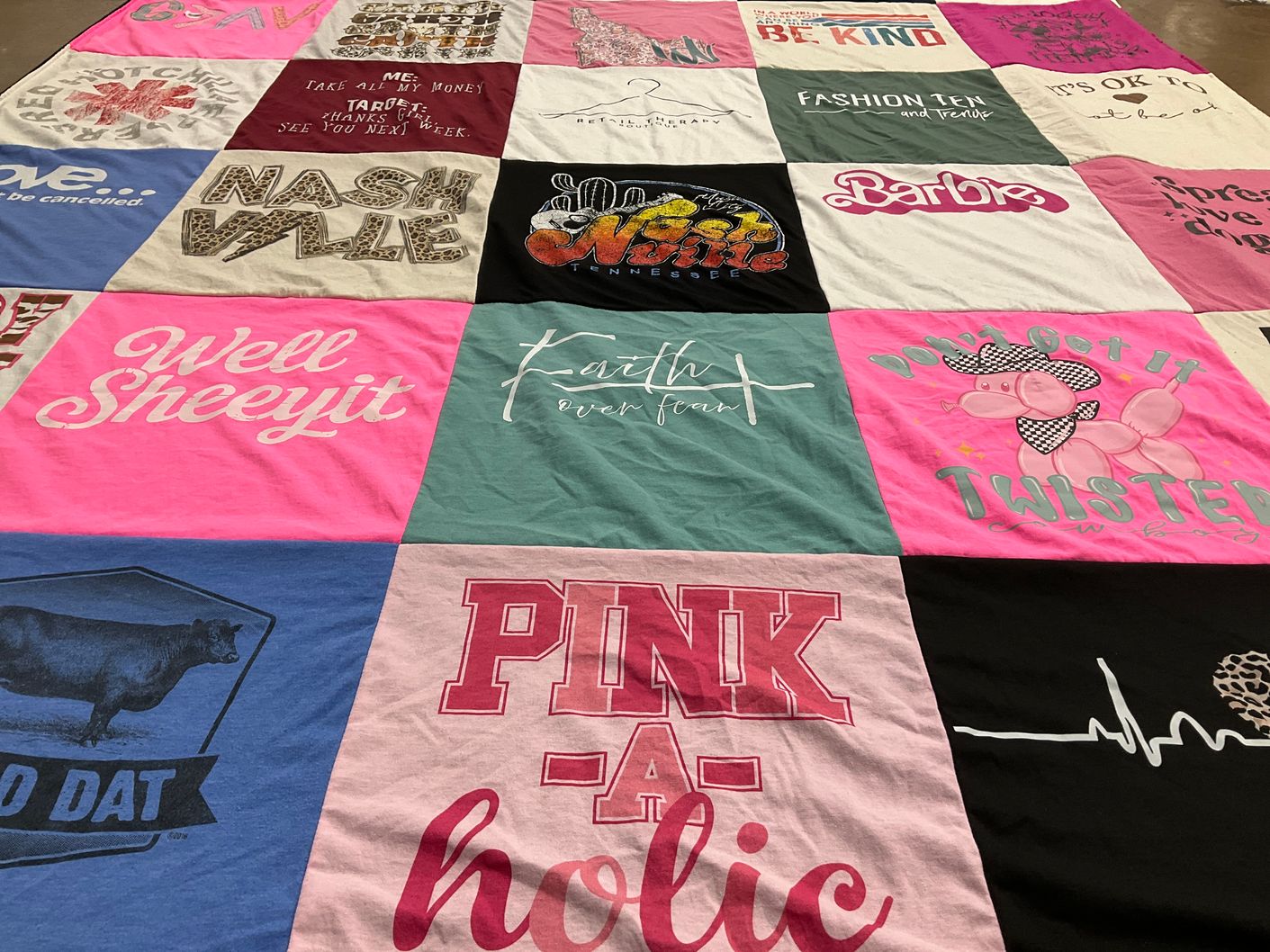 T-shirt quilt with fashion, southern culture themes by Sara from ID