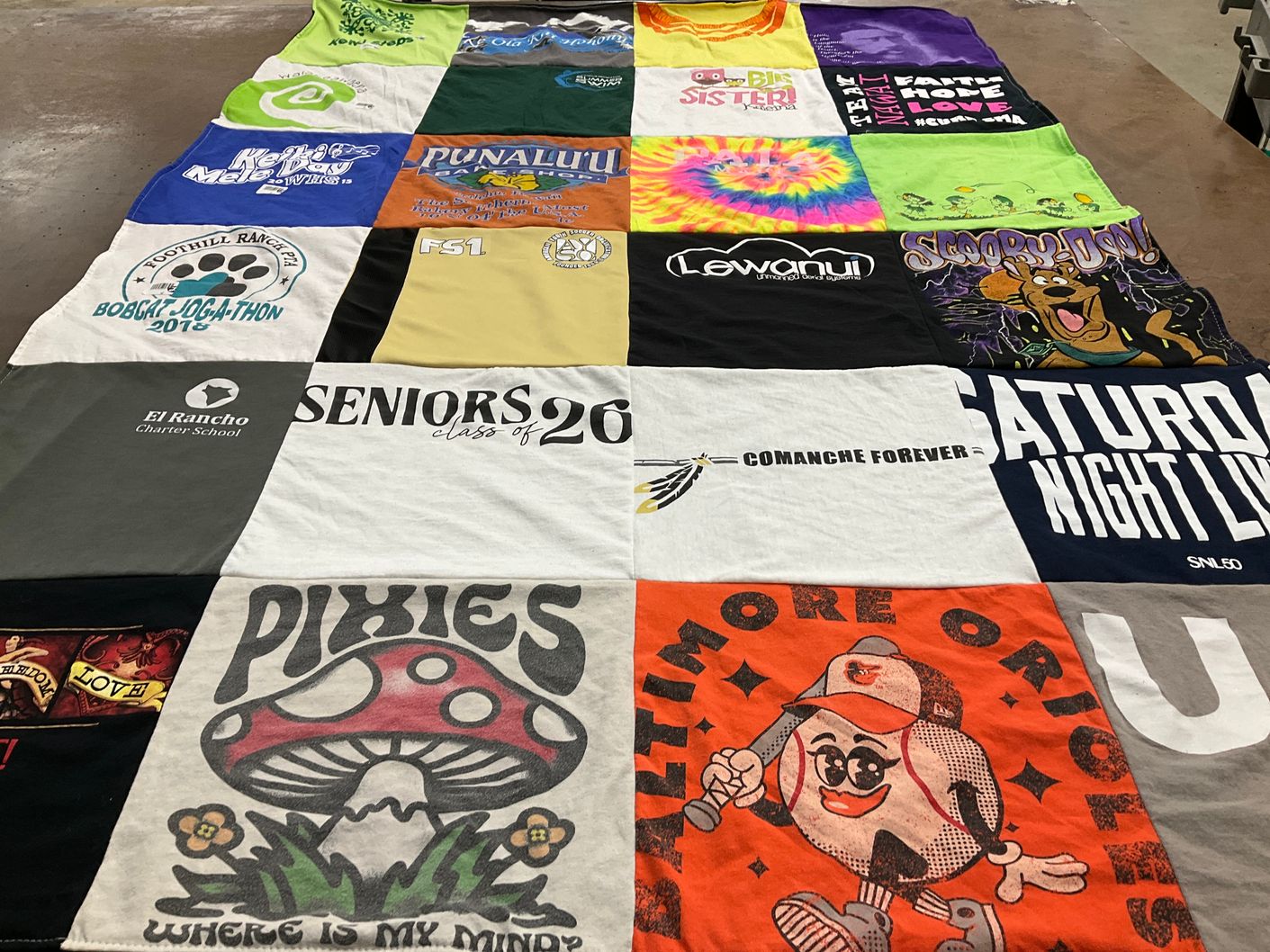 T-shirt quilt featuring baltimore orioles by Jessica from CA