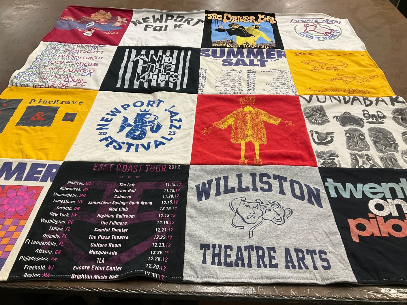 T-shirt quilt from williston theatre arts by Risa from MA